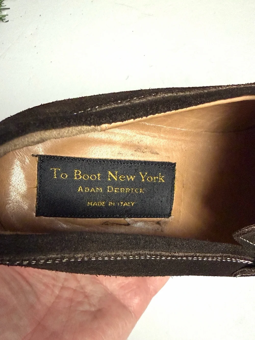 To Boot New York Men’s Dark Brown Suede Penny Loafers US 10 Made in Italy